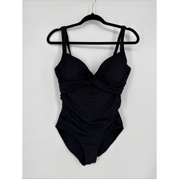 Anne Cole Women’s Size 10 Black Underwire Surplice One Piece Swim Suit New - Picture 5 of 8